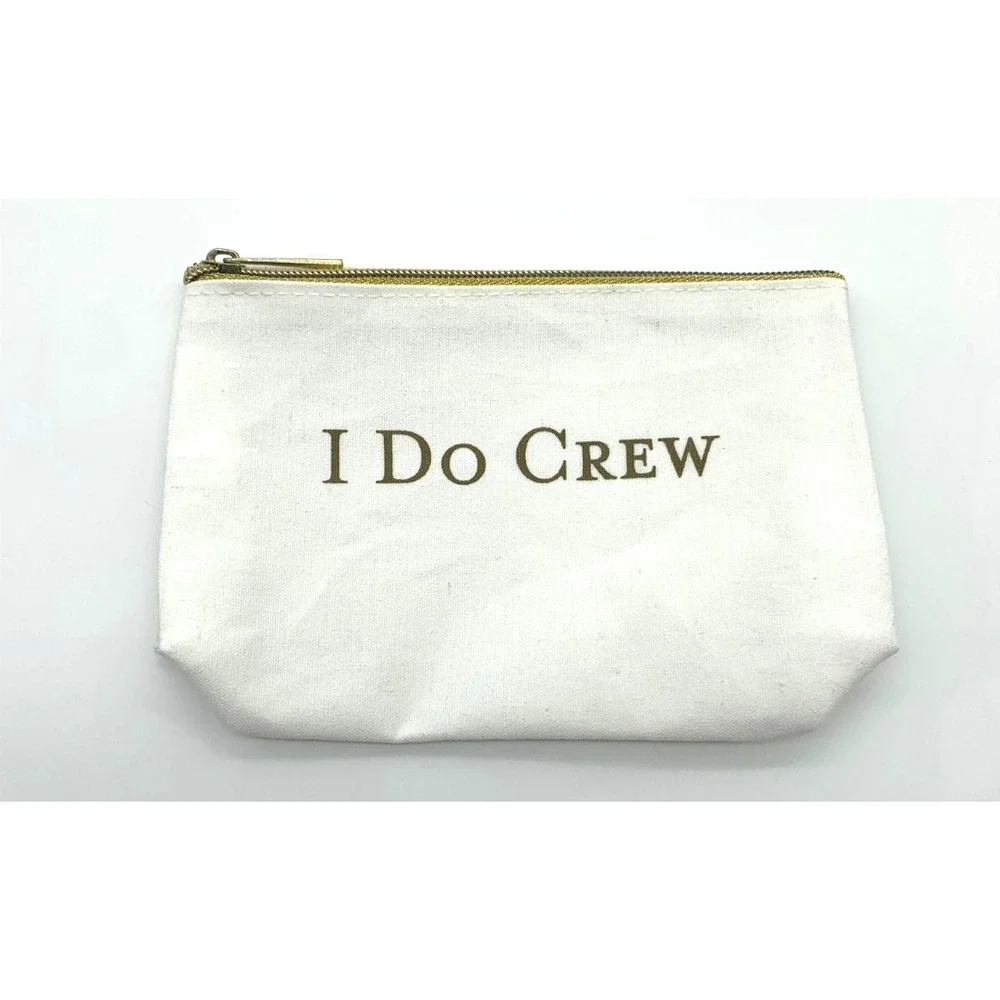 I Do‎ Crew Canvas Makeup Bags Wedding Bridesmaid Bridal Party CosmeticBag